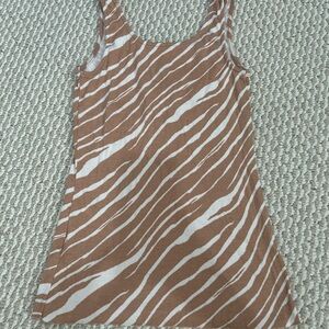 a new day Brown and White Zebra Print Tank Top